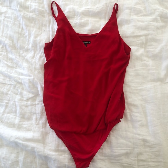 Express Tops Express Tank Bodysuit Red Small Poshmark